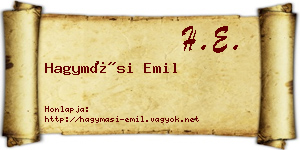 Hagymási Emil névjegykártya
