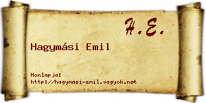 Hagymási Emil névjegykártya